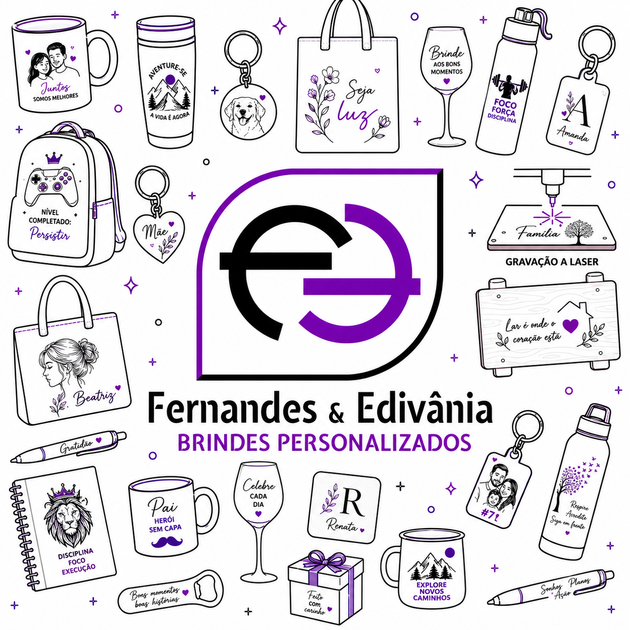 Logo da Fernandes & Edivânia - Brindes Personalizados